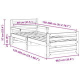 Extendable Bed Frame for Kids Other Brown 80 x 130 / 165 / 200 cm - Extra Image