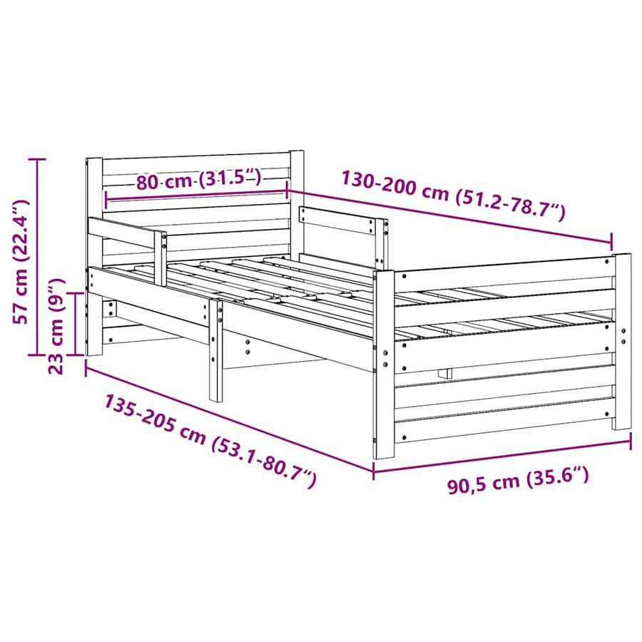 Bed Frame with Headboard Brown 80 x 200 cm Engineered Wood