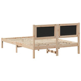 Bed Frame with Headboard Dark Grey 150 x 200 cm Solid Pine Wood