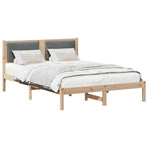 Bed Frame with Headboard Dark Grey 150 x 200 cm Solid Pine Wood