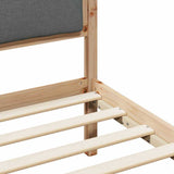 Bed Frame with Headboard Dark Grey 90 x 190 cm Solid Pine Wood - Low Angle