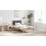 Bed Frame with Headboard Dark Grey 90 x 190 cm Solid Pine Wood - Low Angle