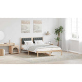 Bed Frame with Headboard Dark Grey 150 x 200 cm Solid Pine Wood