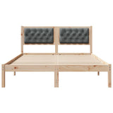 Bed Frame with Headboard Dark Grey 150 x 200 cm Solid Pine Wood