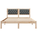 Bed Frame with Headboard Dark Grey 150 x 200 cm Fabric - 45-Degree Angle