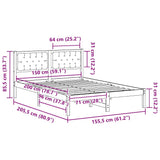 Bed Frame with Headboard Dark Grey 150 x 200 cm Fabric - Extra Image