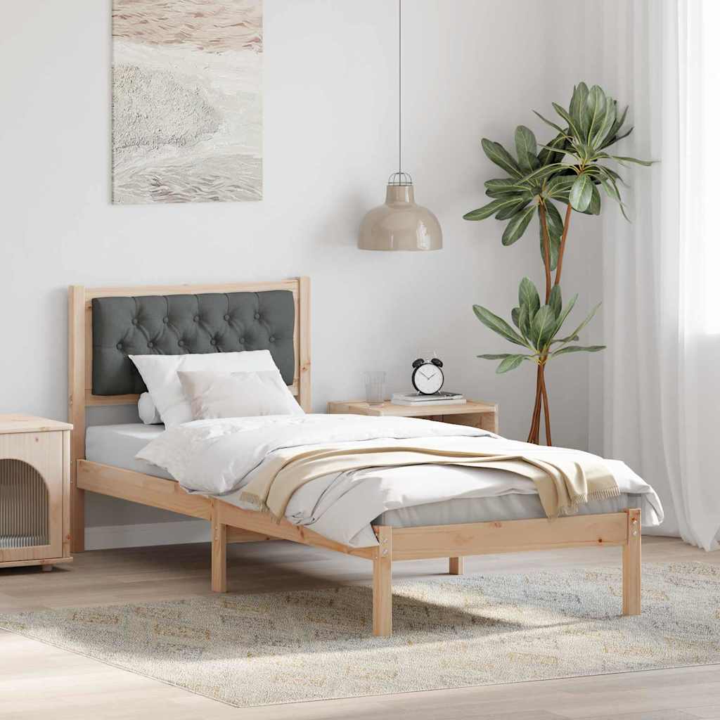Bed Frame with Headboard Dark Grey 90 x 190 cm Fabric