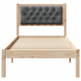 Bed Frame with Headboard Dark Grey 90 x 190 cm Fabric - 45-Degree Angle
