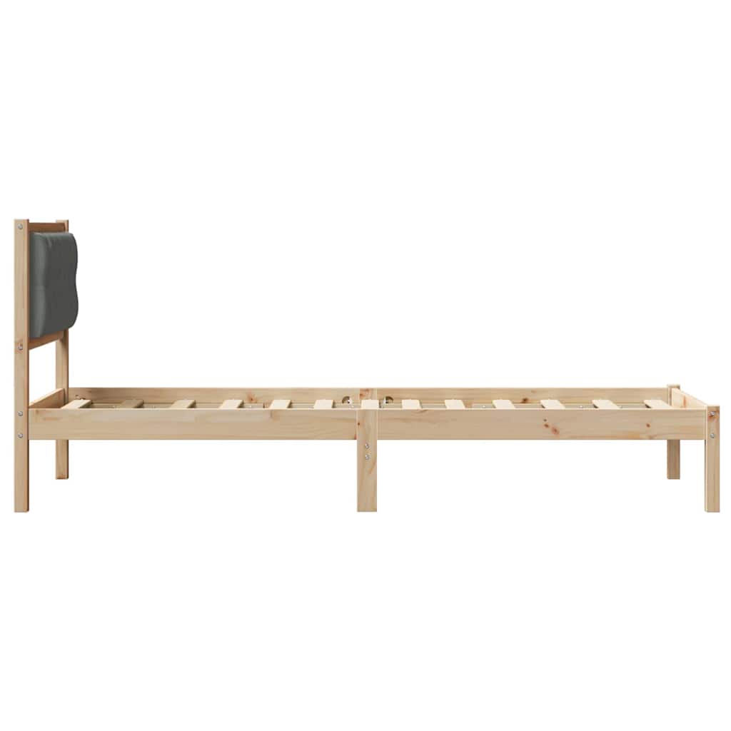 Bed Frame with Headboard Dark Grey 90 x 190 cm Fabric