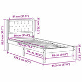 Bed Frame with Headboard Dark Grey 90 x 190 cm Fabric - Extra Image
