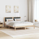 Bed Frame with Upholstered Headboard Dark Grey 150 x 200 cm - Top-Down View