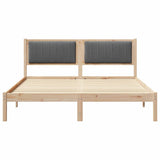 Bed Frame with Upholstered Headboard Dark Grey 150 x 200 cm - 45-Degree Angle