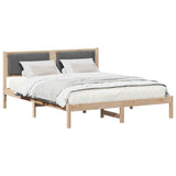 Bed Frame with Upholstered Headboard Dark Grey 150 x 200 cm - Side View