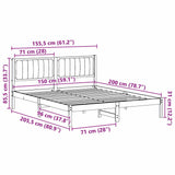 Bed Frame with Upholstered Headboard Dark Grey 150 x 200 cm - Extra Image