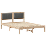 Bed Frame with Upholstered Headboard Dark Grey 135 x 190 cm