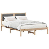 Bed Frame with Upholstered Headboard Dark Grey 135 x 190 cm