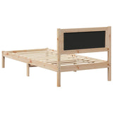 Bed Frame with Upholstered Headboard Dark Grey 90 x 190 cm - Close-Up Angle