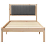 Bed Frame with Upholstered Headboard Dark Grey 90 x 190 cm