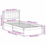 Bed Frame with Upholstered Headboard Dark Grey 90 x 190 cm - Extra Image