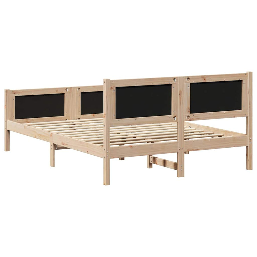 Bed Frame with Headboard Dark Grey 135 x 190 cm Fabric