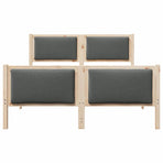 Bed Frame with Headboard Dark Grey 135 x 190 cm Fabric