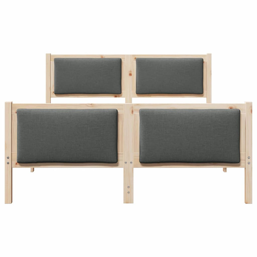 Bed Frame with Headboard Dark Grey 135 x 190 cm Fabric