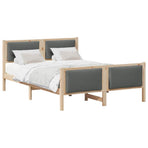 Bed Frame with Headboard Dark Grey 135 x 190 cm Fabric