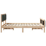 Bed Frame with Headboard Dark Grey 135 x 190 cm Fabric