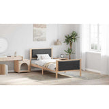 Bed Frame with Headboard Dark Grey 90 x 190 cm Fabric - Low Angle