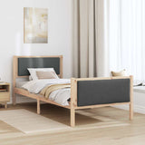 Bed Frame with Headboard Dark Grey 90 x 190 cm Fabric - Top-Down View