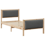 Bed Frame with Headboard Dark Grey 90 x 190 cm Fabric