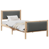 Bed Frame with Headboard Dark Grey 90 x 190 cm Fabric - Side View