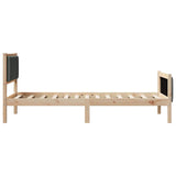 Bed Frame with Headboard Dark Grey 90 x 190 cm Fabric - Rear View