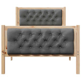 Bed Frame with Headboard Dark Grey 90 x 190 cm Solid Pine Wood - 45-Degree Angle