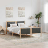 Bed frame Brown and dark grey 135 x 190 cm Solid pine wood
