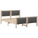Bed frame Brown and dark grey 135 x 190 cm Solid pine wood - Front View
