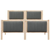 Bed frame Brown and dark grey 135 x 190 cm Solid pine wood - 45-Degree Angle
