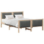Bed frame Brown and dark grey 135 x 190 cm Solid pine wood