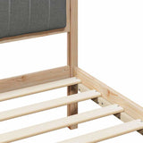 Bed frame Brown and dark grey 90 x 190 cm Solid pine wood - Low Angle