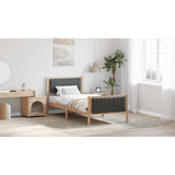 Bed frame Brown and dark grey 90 x 190 cm Solid pine wood - Low Angle
