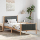Bed frame Brown and dark grey 90 x 190 cm Solid pine wood