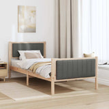 Bed frame Brown and dark grey 90 x 190 cm Solid pine wood - Top-Down View