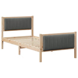 Bed frame Brown and dark grey 90 x 190 cm Solid pine wood - Front View