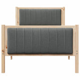 Bed frame Brown and dark grey 90 x 190 cm Solid pine wood - 45-Degree Angle