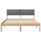 Bed frame Brown and dark grey 150 x 200 cm Solid pine wood