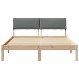 Bed frame Brown and dark grey 150 x 200 cm Solid pine wood - 45-Degree Angle