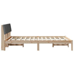 Bed frame Brown and dark grey 150 x 200 cm Solid pine wood