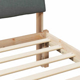Bed frame Brown and dark grey 135 x 190 cm Solid pine wood - Low Angle