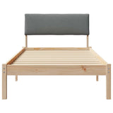 Bed frame Brown and dark grey 90 x 190 cm Solid pine wood - 45-Degree Angle