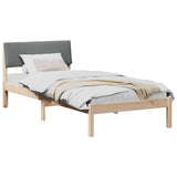 Bed frame Brown and dark grey 90 x 190 cm Solid pine wood - Side View